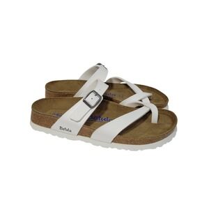 Betula Birkenstock Mia Sandals Womens 37 L6 M4 White Adjustable Buckle Toe‎ Loop
